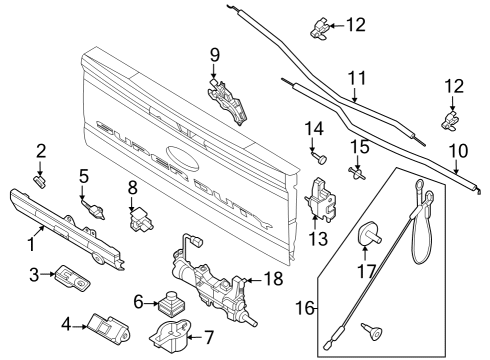 2025 Ford F-350 Super Duty Lock & Hardware Diagram