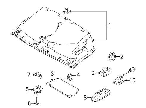 2022 Ford Transit-350 HD Interior Trim - Roof Diagram 5 - Thumbnail