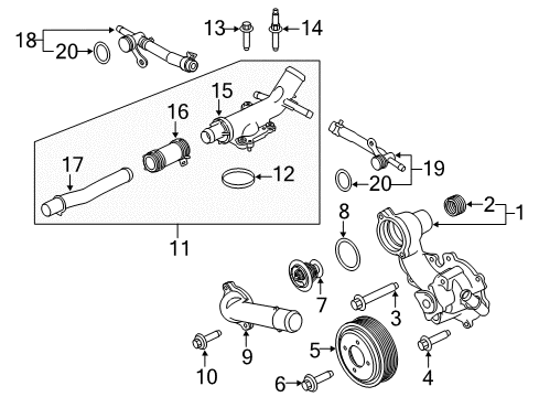 2016 Ford F-150 Water Pump Diagram for FT4Z-8501-C