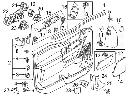 2025 Ford F-150 Interior Trim - Front Door Diagram 2 - Thumbnail