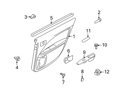 2010 Mercury Milan Interior Trim - Rear Door Diagram 2 - Thumbnail