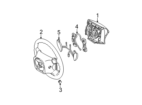 2000 Mercury Sable Steering Wheel & Trim Diagram