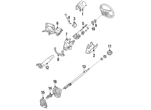 1987 Mercury Sable Shroud, Switches & Levers Diagram 2 - Thumbnail