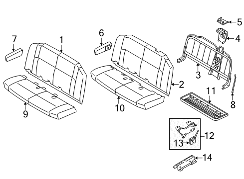 2014 Ford E-150 Rear Seat Components Diagram 2 - Thumbnail