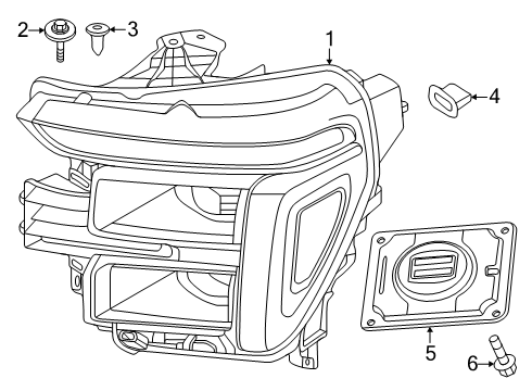 2024 Ford F-150 Headlamp Components Diagram 2 - Thumbnail