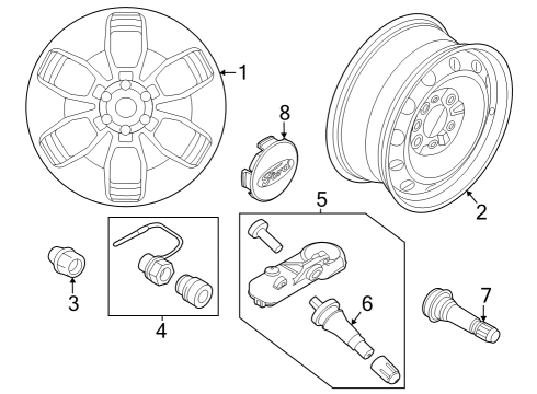 2024 Ford F-150 Lightning Wheels Diagram 3 - Thumbnail