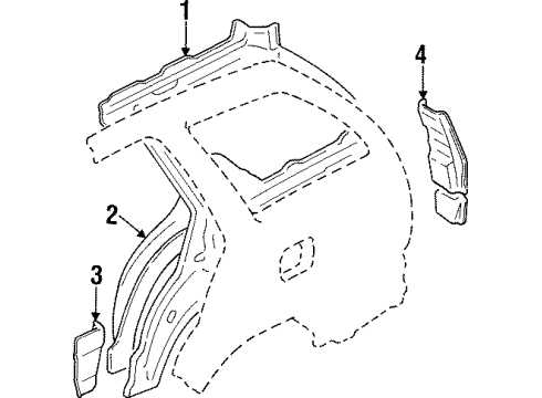 1999 Ford Escort Inner Structure - Quarter Panel Diagram 2 - Thumbnail