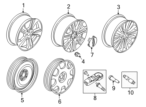 2013 Lincoln MKZ Wheels & Trim Diagram