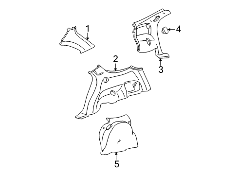 2000 Ford Taurus Interior Trim - Quarter Panels Diagram 2 - Thumbnail