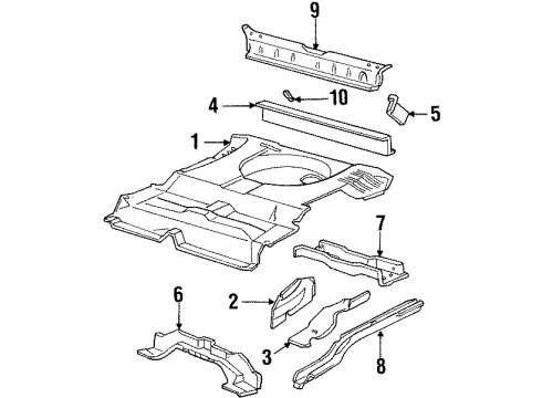 1997 Ford Taurus Rear Floor & Rails Diagram 2 - Thumbnail
