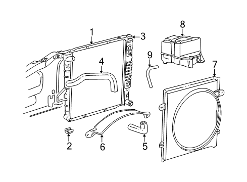 1998 Ford Ranger Upper Hose Diagram for F87Z-8260-CC