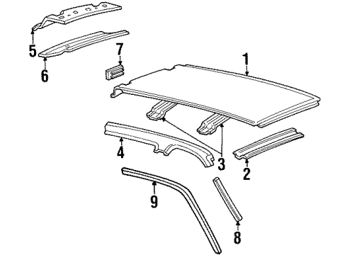 2001 Lincoln Navigator Lift Gate Header, Rear Inner Diagram for F75Z7841306AD