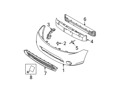 2011 Ford Focus Bumper & Components - Front Diagram
