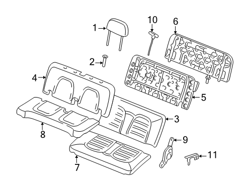 2003 Lincoln Aviator Latch Assembly, Rear Passenger Side Diagram for 1L2Z-78613D60-AA