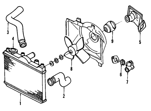 1988 Mercury Tracer Water Pump Diagram for E9BZ8501A
