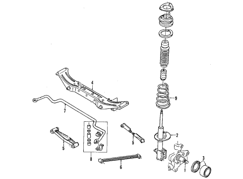 1991 Ford Probe Lower Control Arm - Rear Diagram