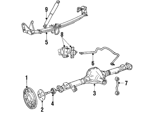 1988 Ford Ranger Axle Housing - Rear Diagram