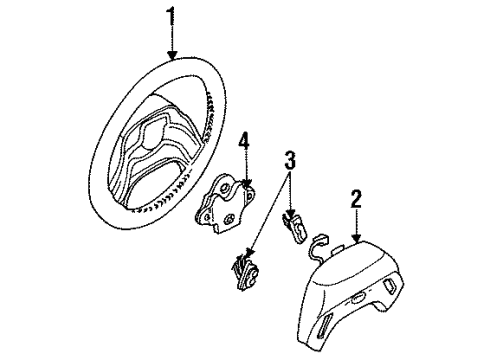 1993 Ford Ranger Steering Wheel & Trim Diagram