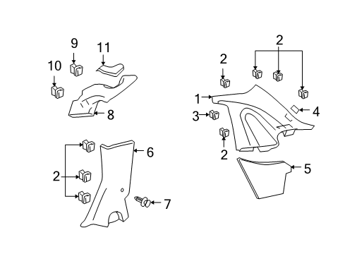 2006 Ford Focus Interior Trim - Quarter Panels Diagram 2 - Thumbnail