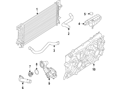 2017 Lincoln MKX Radiator & Components Diagram 3 - Thumbnail
