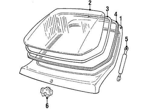 1988 Ford EXP Gate & Hardware Diagram