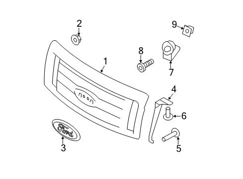 2009 Ford F-150 Emblem, Rear Diagram for CL3Z-8213-D