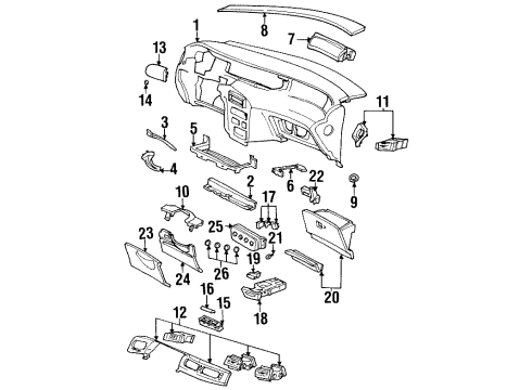 1997 Ford Windstar Instrument Panel Components Diagram