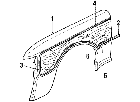1985 Mercury Lynx Fender & Components Diagram 2 - Thumbnail