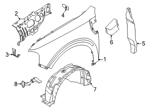 2024 Ford Maverick Fender & Components Diagram