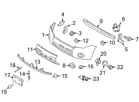 2008 Ford Escape Bumper & Components - Front Diagram