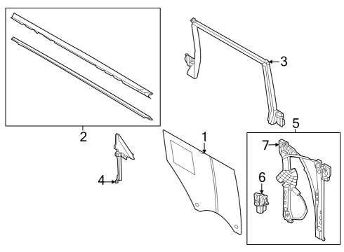 2021 Ford Bronco Glass - Door Diagram 3 - Thumbnail