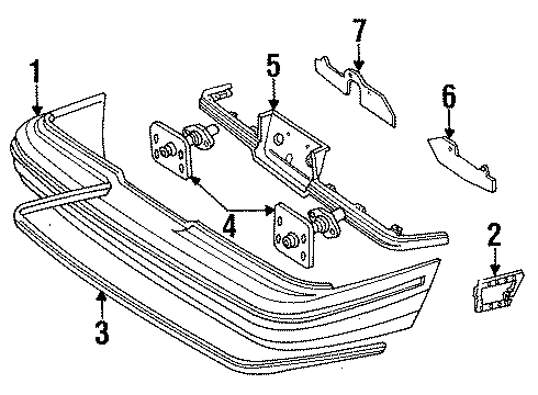 1989 Mercury Topaz Energy Absorber Diagram for F13Z17787A