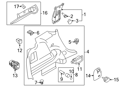 2015 Lincoln MKX Seat Switch, Rear Driver Side Diagram for CT4Z-14C715-AA