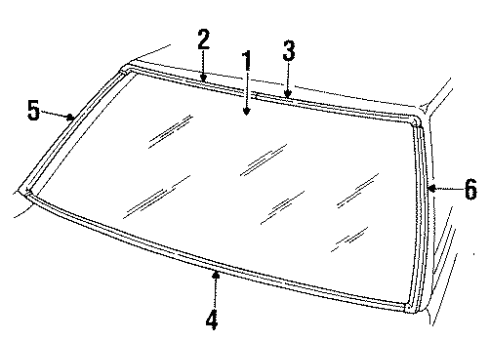 1988 Ford Escort Glass - Windshield Diagram 2 - Thumbnail