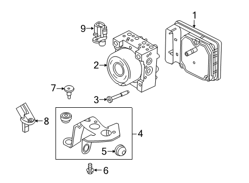 2016 Lincoln MKC ABS Components Diagram
