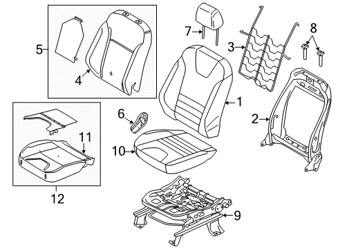 2018 Ford Escape Passenger Seat Components Diagram