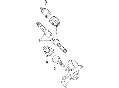 1990 Mercury Topaz Axle Shaft - Front Diagram