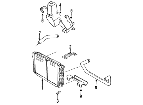 1986 Ford Mustang Radiator & Components Diagram 2 - Thumbnail