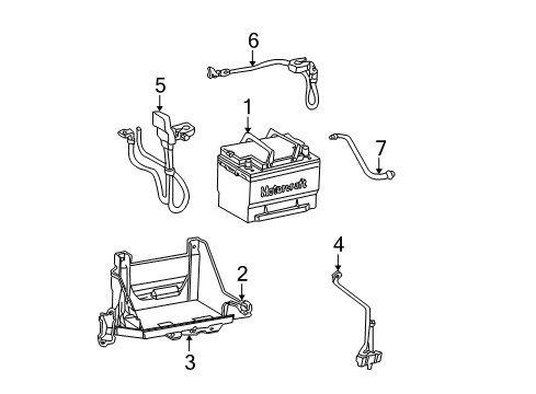 2006 Lincoln LS Battery Tray Bracket Diagram for XW4Z-10A705-AA