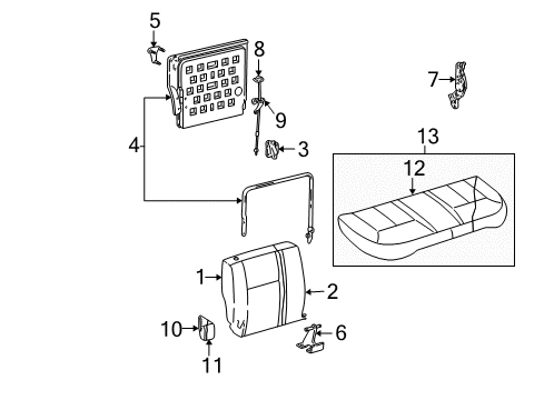 2000 Ford Taurus Rear Seat Components Diagram 3 - Thumbnail