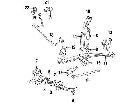 1994 Ford F-350 Front Suspension Components Diagram 2 - Thumbnail