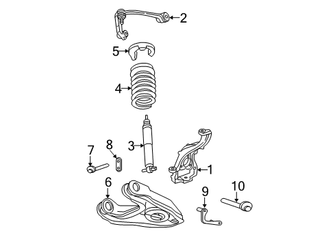 2003 Lincoln Navigator Front Suspension Components Diagram 3 - Thumbnail