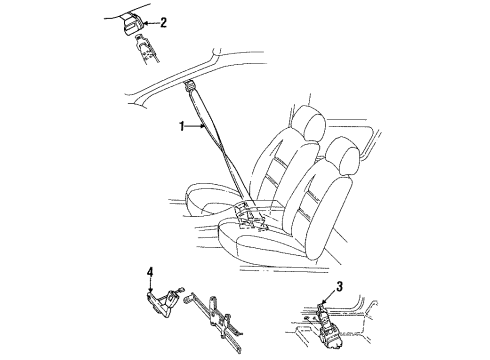 1990 Ford Thunderbird Front Seat Belts Diagram 2 - Thumbnail