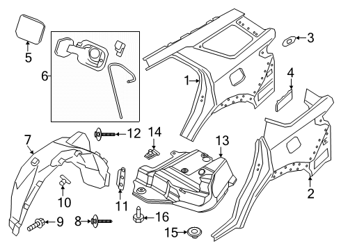 2024 Lincoln Aviator Quarter Panel & Components Diagram