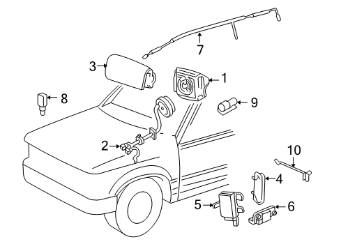 2011 Mercury Mariner Air Bag Components Diagram