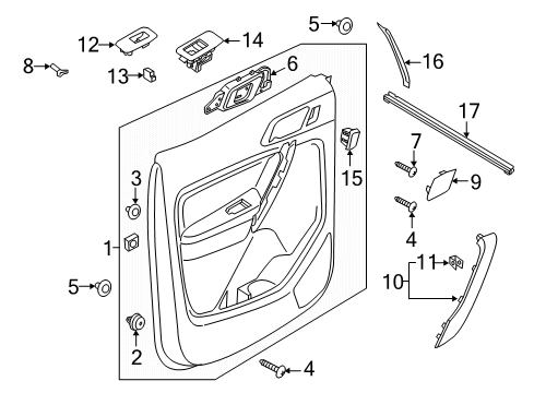 2020 Ford Ranger Interior Trim - Rear Door Diagram 2 - Thumbnail