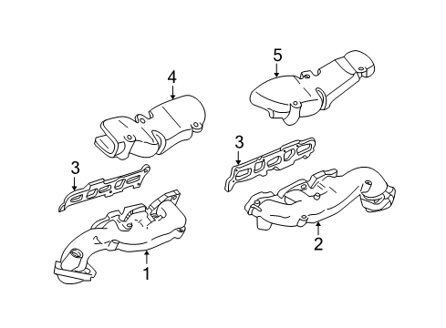 2000 Lincoln LS Exhaust Manifold, Passenger Side Diagram for XW4Z-9430-BE