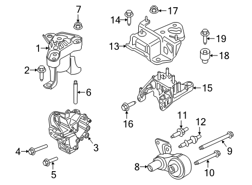 2015 Ford Fiesta Engine & Trans Mounting Diagram 4 - Thumbnail