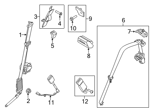 2017 Ford F-350 Super Duty Front Seat Belts Diagram 6 - Thumbnail