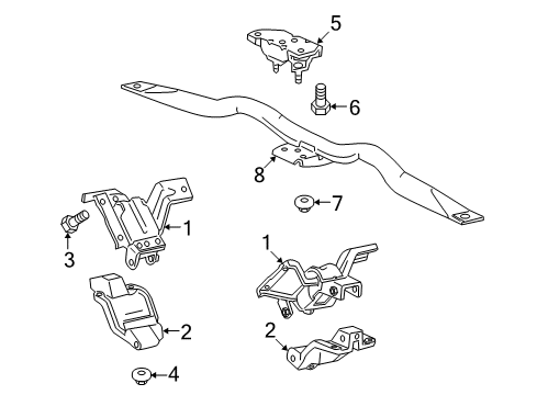 2003 Mercury Marauder Engine & Trans Mounting Diagram
